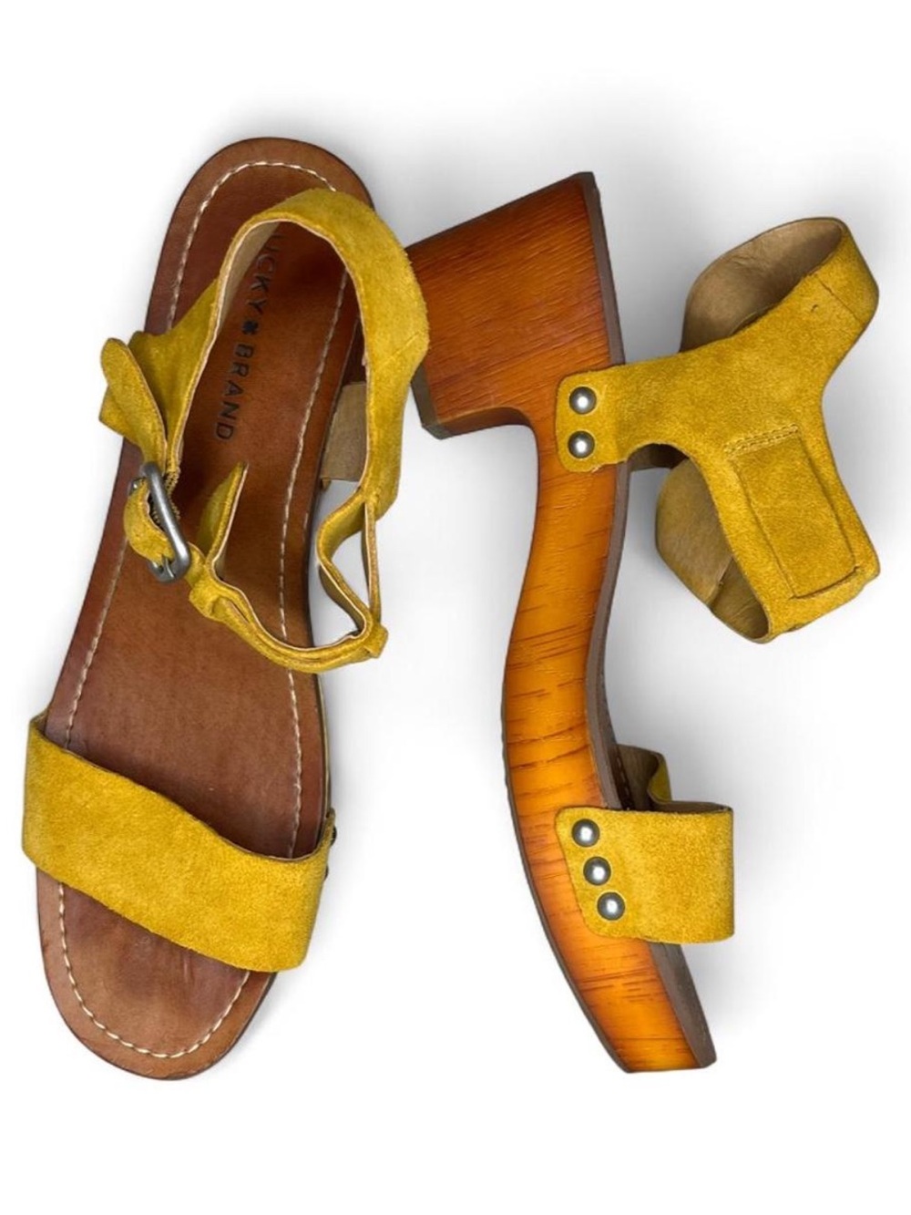 Lucky Brand Hannela Clog Sandals - Mustard Yellow - Women’s Size 9.5 - Y2K